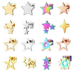 12 Pairs Lot Stainless Steel Earrings Set For Women Teen Piercing Jewelry Fashion Star Ear Stud Accessories Wholesale For Resale