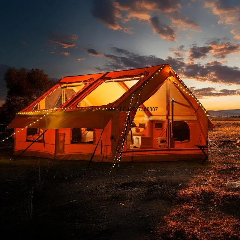 

2025 Trending Inflatable Camping Tent with PVC Air Column Large Outdoor Waterproof Rainproof Roof Tent for Overnight Camping