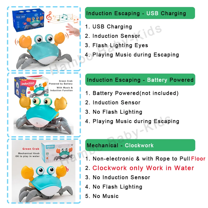 Kids Induction Escape Crab Octopus Crawling Toy Baby Electronic Pets Musical Toy Montessori Toddler Moving Toy Anime Sensor Gift