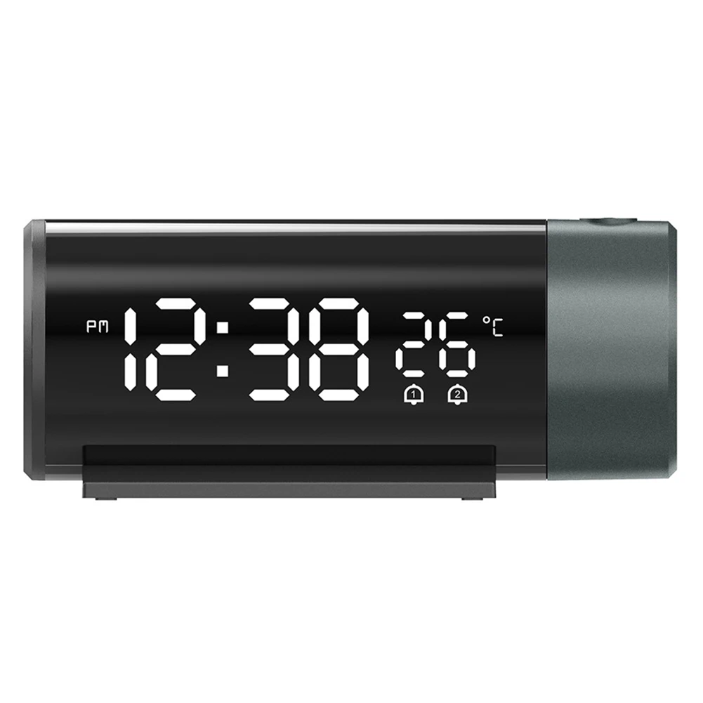 New Clearer Projection Cable Button Battery Dual Electronic Clock External Plastic Power Supply Projection Clock