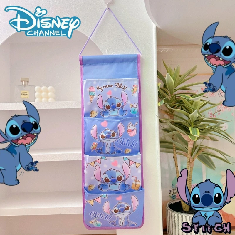 

Kawaii Stitch Disney Storage Bag Cartoon Lilo & Stitch Printed Dormitory Wall Room Storage Bag Sorting and Finishing Storage Bag