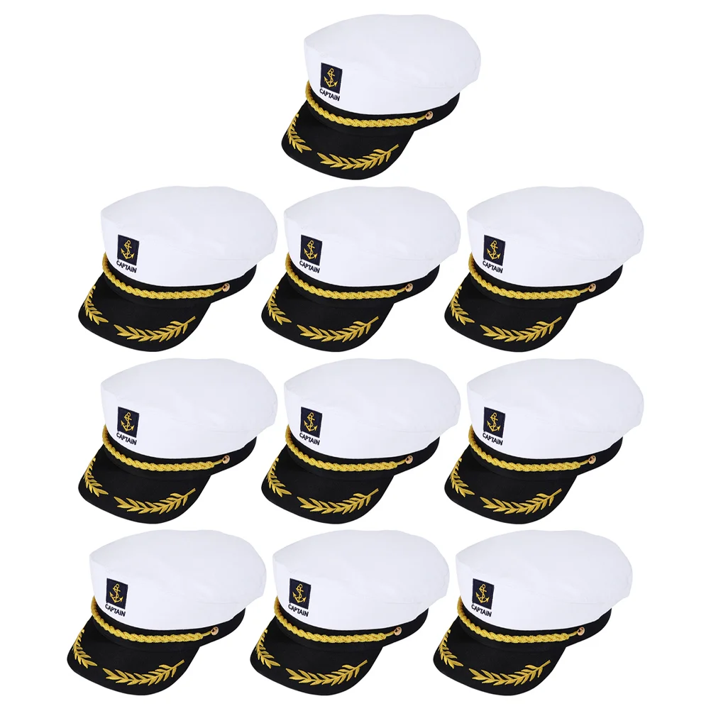 20 Pcs Embroidered Captain Hat Sailor Cosplay Costume Accessories Hats Women's & Caps Boat Party for Decor Summer