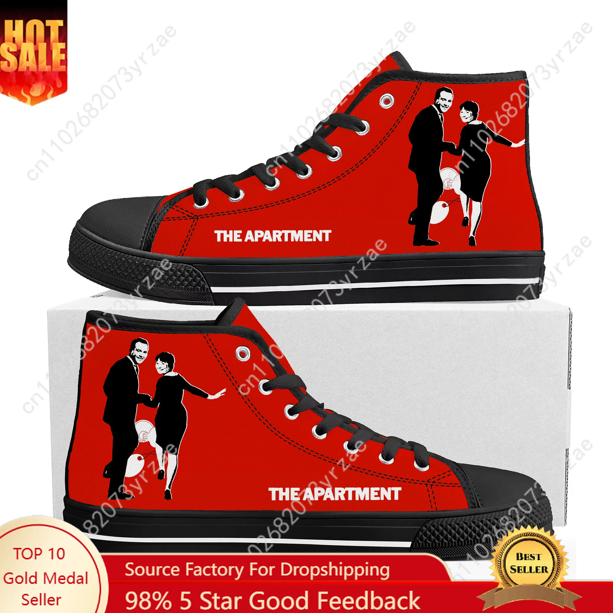

The Apartment High Top Sneakers Men Women Teenager High Quality Fashion Trend Canvas Sneaker Built Casual Couple Customize Shoe