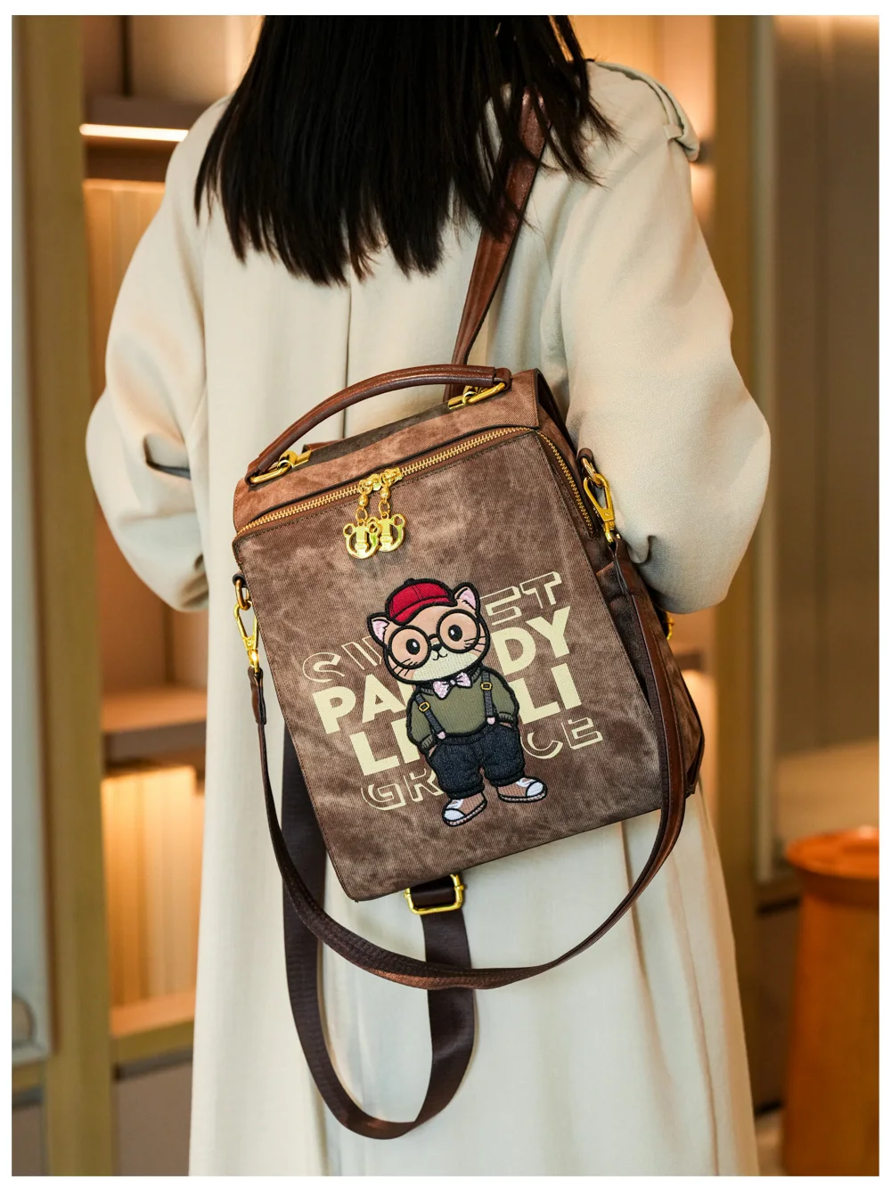 【Gran oferta】Mochila moderna, bolso de hombro para mujer, mochila de gran capacidad con cierre y bolso de mano informal con doble correa para los hombros.