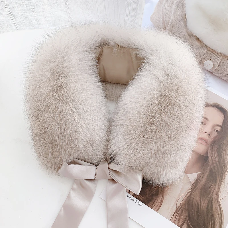 

Шарф из 100% натурального натурального лисьего меха с квадратным воротником, натуральная зимняя шаль на шею, теплая меховая шаль, женские короткие шарфы из лисы, лента, украшение, накидки