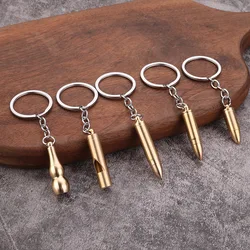 High-quality Portable Car Bullet Shaped Keychain Fashion Ear Pick Spoon Keychain Couple Keyring Unisex Trendy Cool Gifts