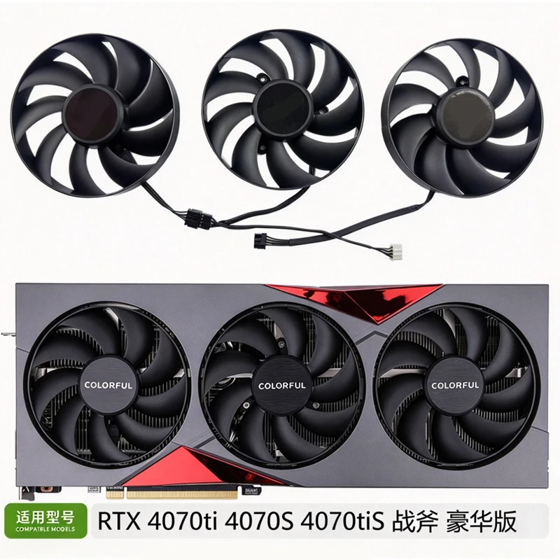 Replacement GPU Cooling Fan for COLORFUL RTX4070ti 4070S 4070tiS Tomahawk Deluxe,95MM Dia,42MM Mounting Hole Spacing