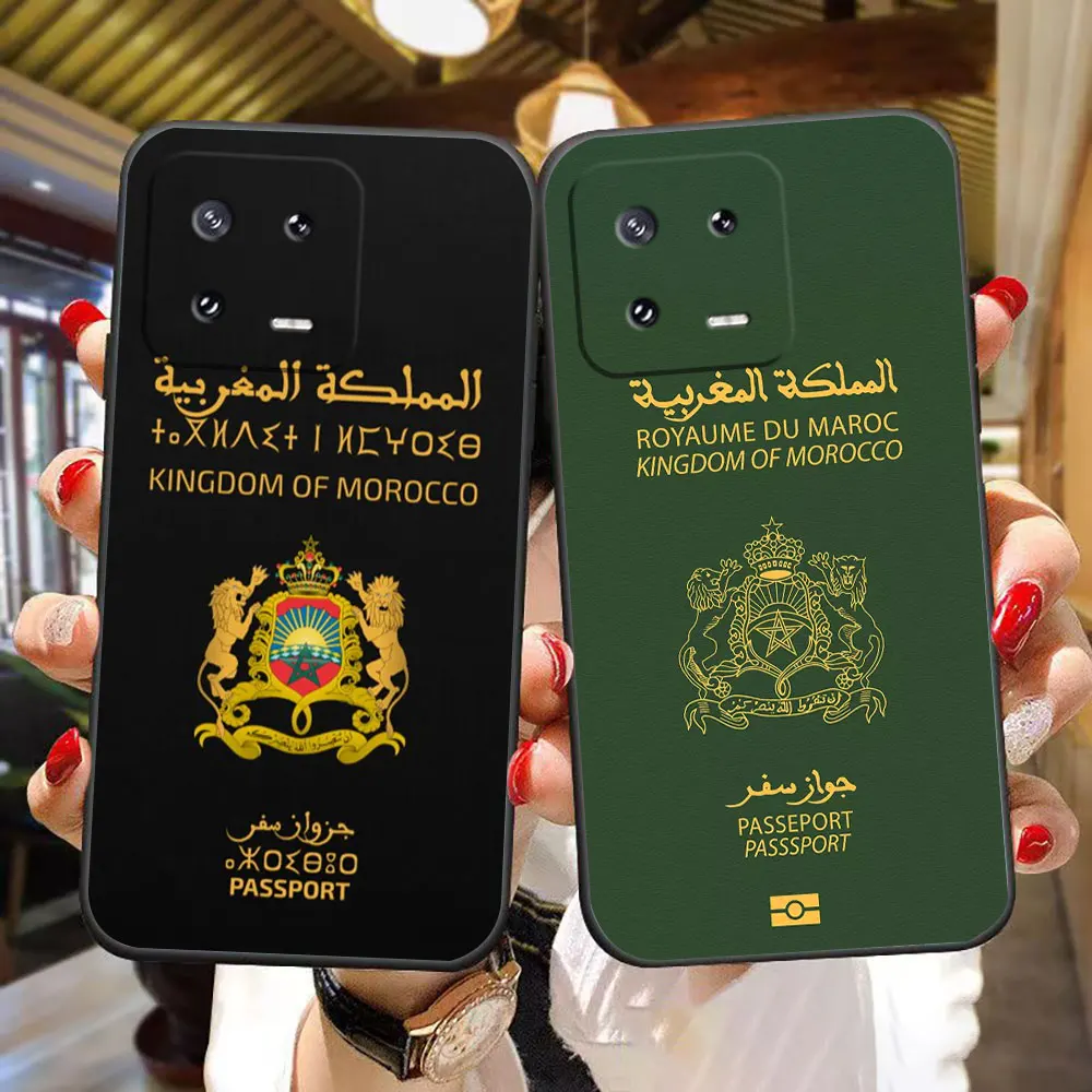 

Morocco Flag Passport Cover Phone Case For Xiaomi 10T 11 11T 12T 12 13 14 POCO F4 F5 F6 X3 X4 X5 M3 M4 M5 M6 Silicone Case Funda