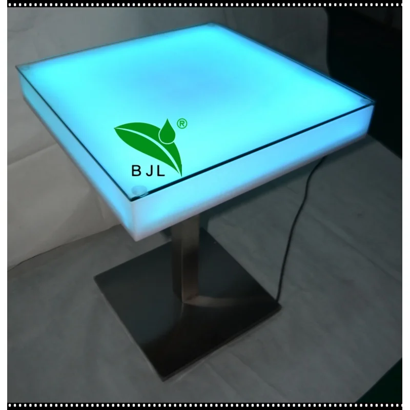 

Custom. restaurant furniture led glowing square dinning table