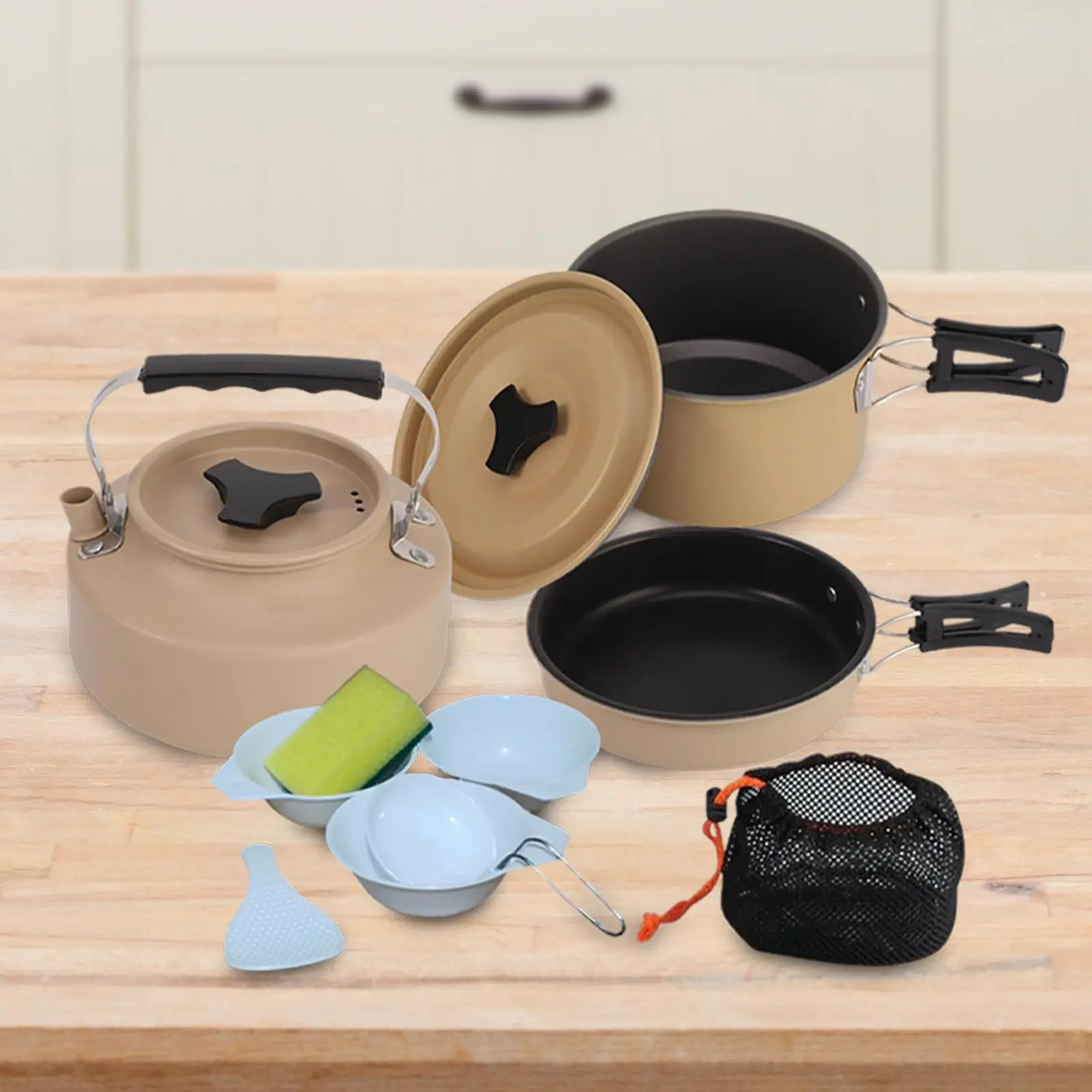 Camping Cookware Set for 3-4 People Versatile Fry Pan for Travel Hiking Home