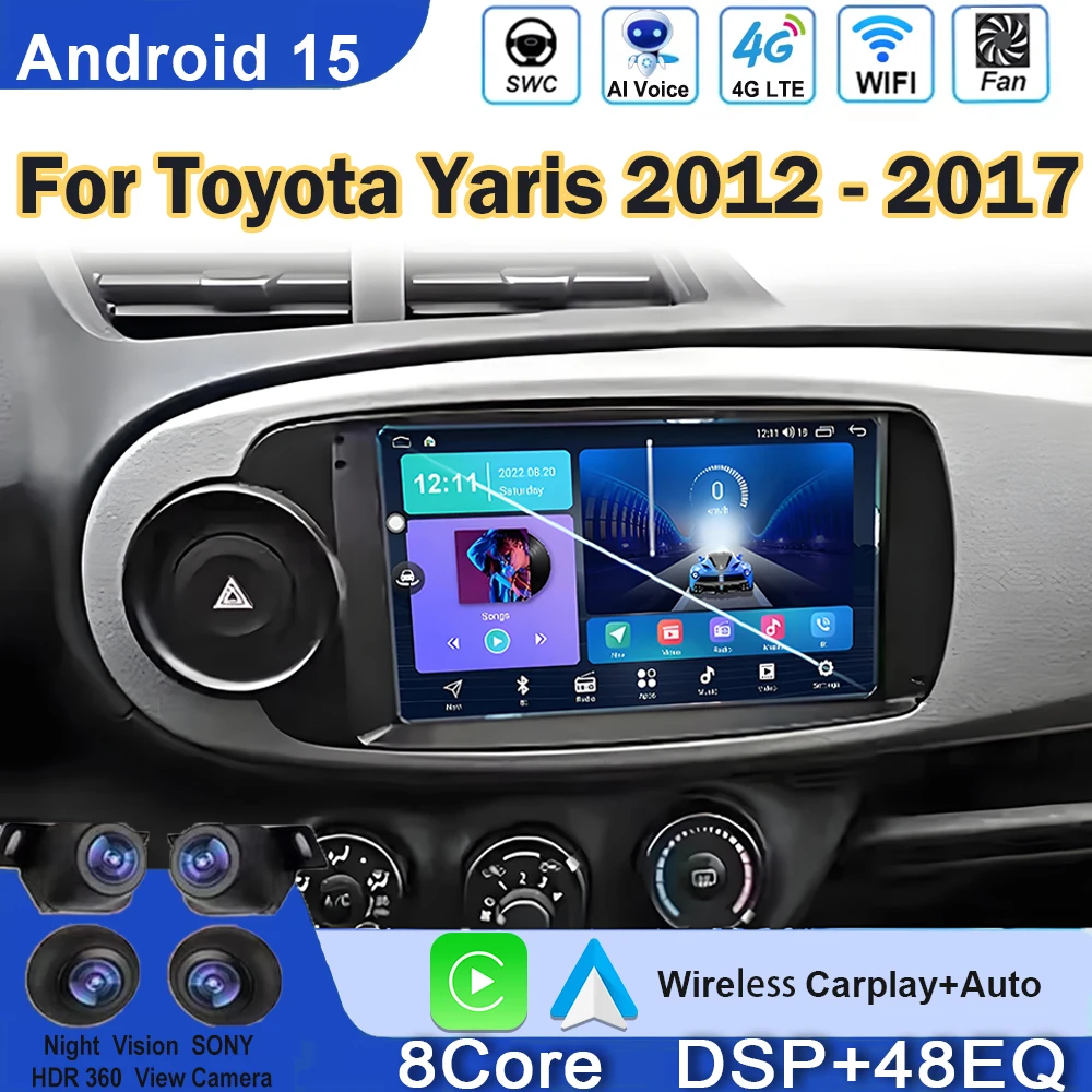 

Car Radio For Toyota Yaris 2012 2013 2014 2015 2016 2017 Android Auto Multimedia Video Player Carplay GPS Navigation No 2din DVD