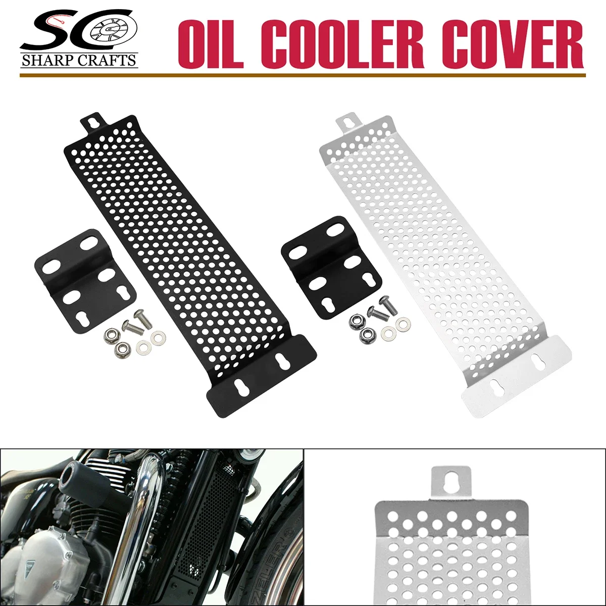 Motorcycle Accessories Engine Guard Oil Cooler Cover Cap Net For Triumph Bonneville T100 SE Thruxton 900 Steve Mcqueen Scrambler