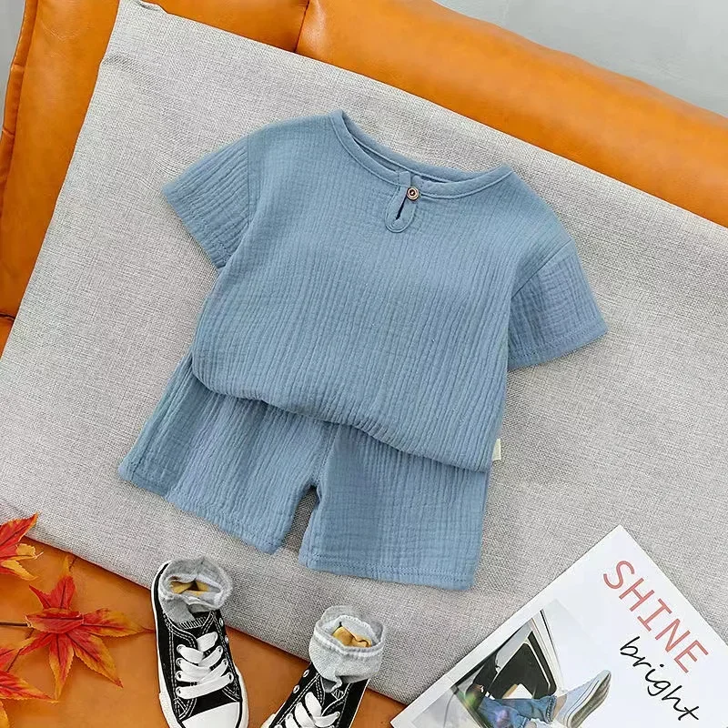 Ropa de verano para niños y niñas, conjunto de 2 piezas, pijama para el hogar