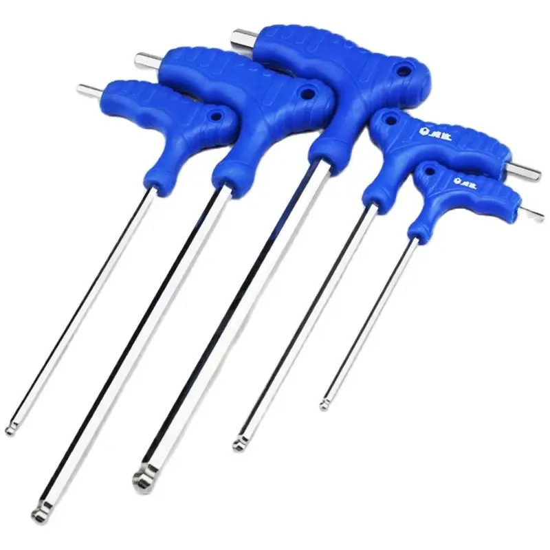 1Pc Ball Head T-shape Hex Wrench 2-10MM CR-V Hex Key Hexagon Screwdriver Socket Screw Wrench Spanner Hand Tools