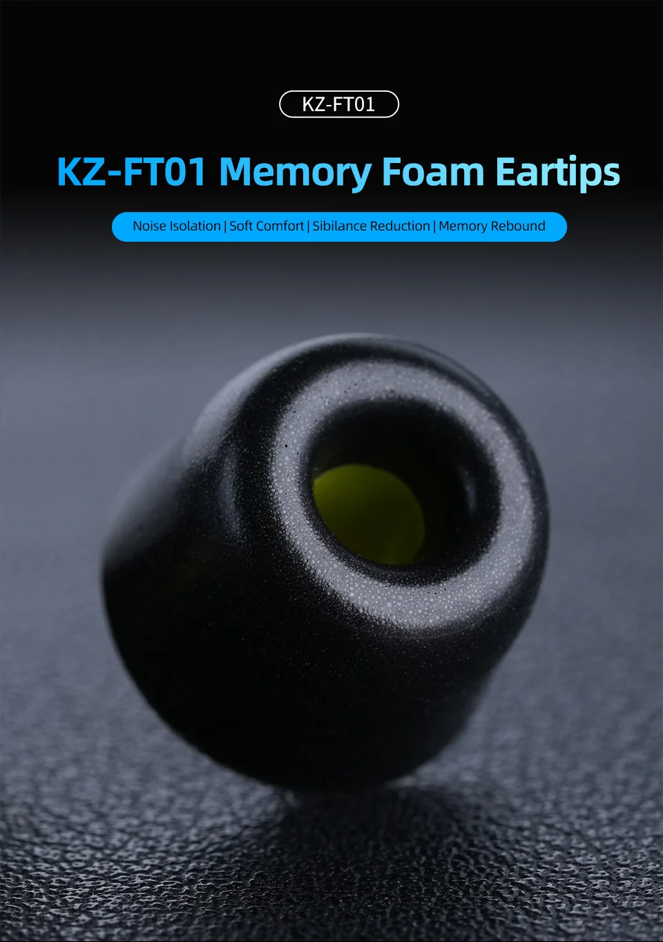 KZ FT01 Schaumstoff-Ohrstöpsel mit Memory-Schaumstoff-Ohrpolstern, weich, bequem und passgenau – wirksam gegen Pfeifgeräusche, passend für KZ Castor ZSXPRO ZAR. – Detail 1