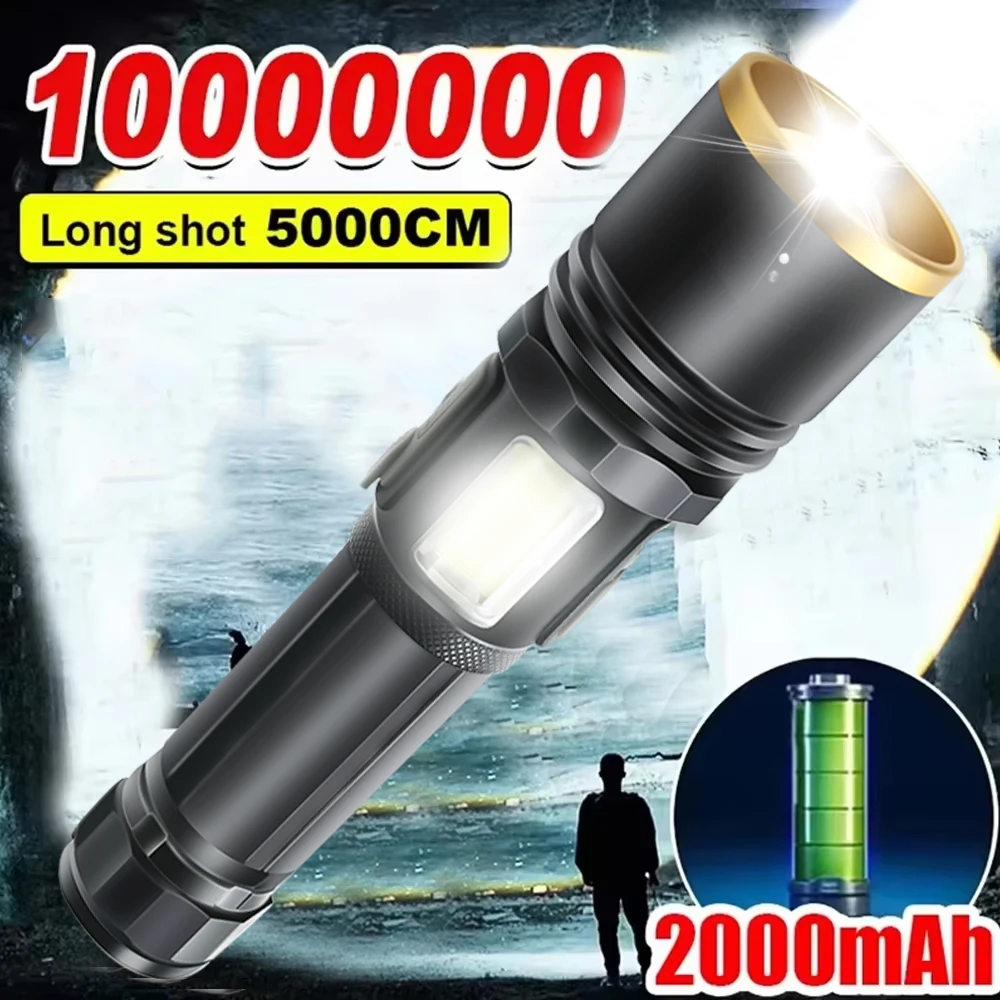 High Power Led Flashlight USB Rechargeable Torch Zoom Lantern Ultra Powerful Flashlight Waterproof Outdoor Camping Fishing