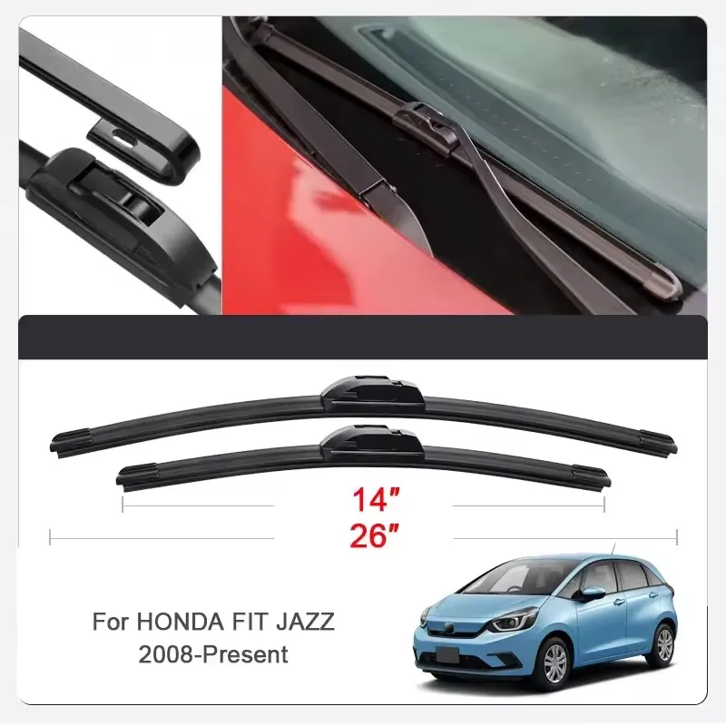 

2PCS Car Wiper Blades for HONDA FIT JAZZ,E NY1,HRV,ZRV Front Windscreen Windshield Double Rubber Car Accessories ﻿