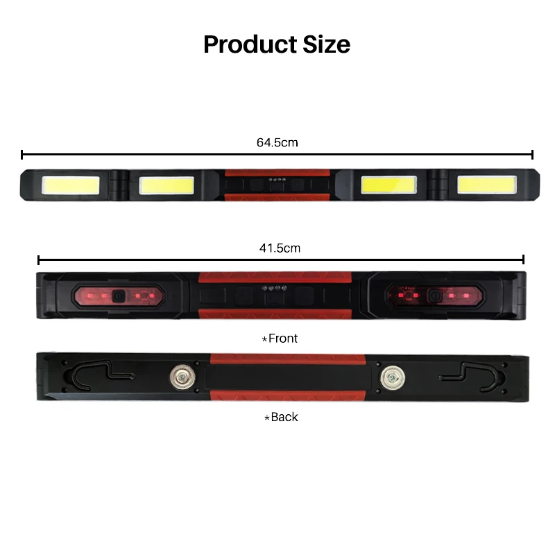 1200 High Lumen Magnetic Work Light Foldable for Mechanic Type-c Rechargeable COB Underhood Light Bar Portable LED Flashlight