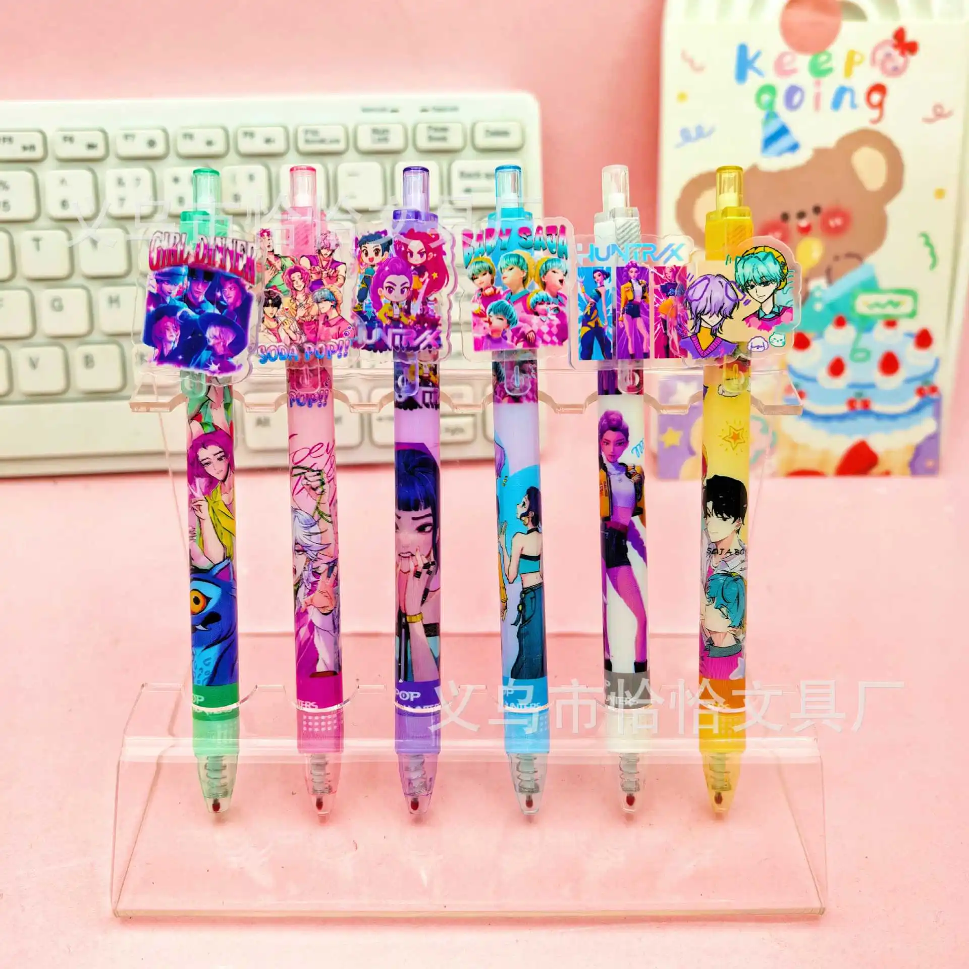 

Kpop Demon Hunters 0.5mm Gel Pens Students Kawaii Stationery Cartoon Derivative Peripherals School Exam Pen Writing Painting