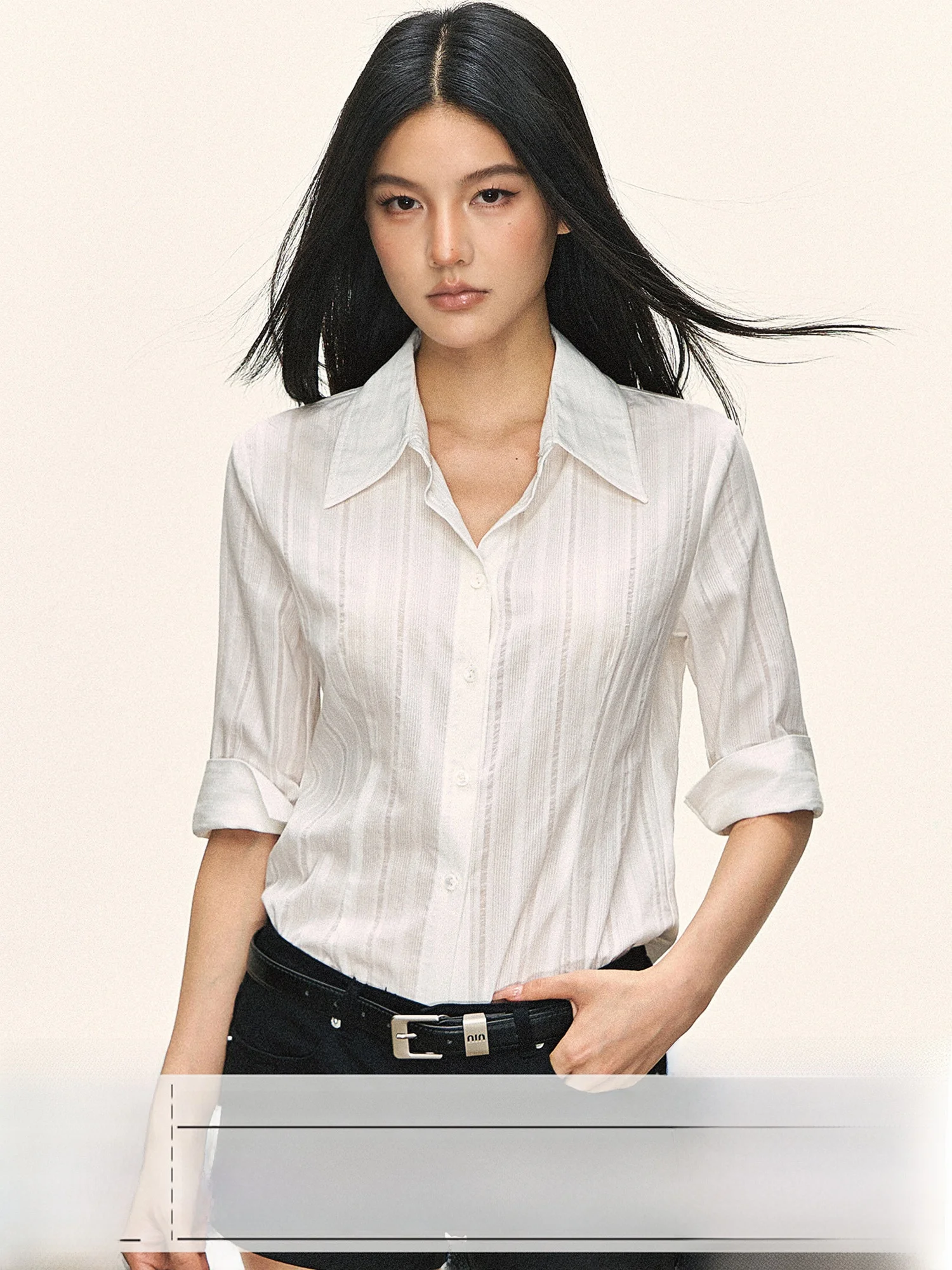 

0PASSION Women's Pure Cotton White irt ort Sve Slim Fit Versatile ort Length Top Korean Sle Commute Faion