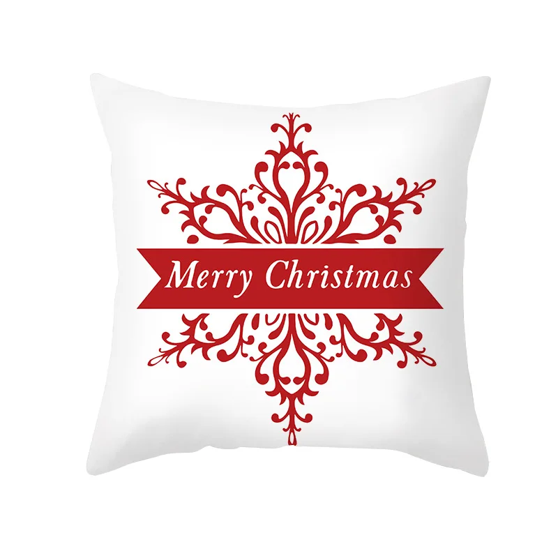 45*45 Christmas Cushion Cover Santa Claus Snowflake Pillowcase Merry  Decorations for Home 2023 New Year Gifts Navidad