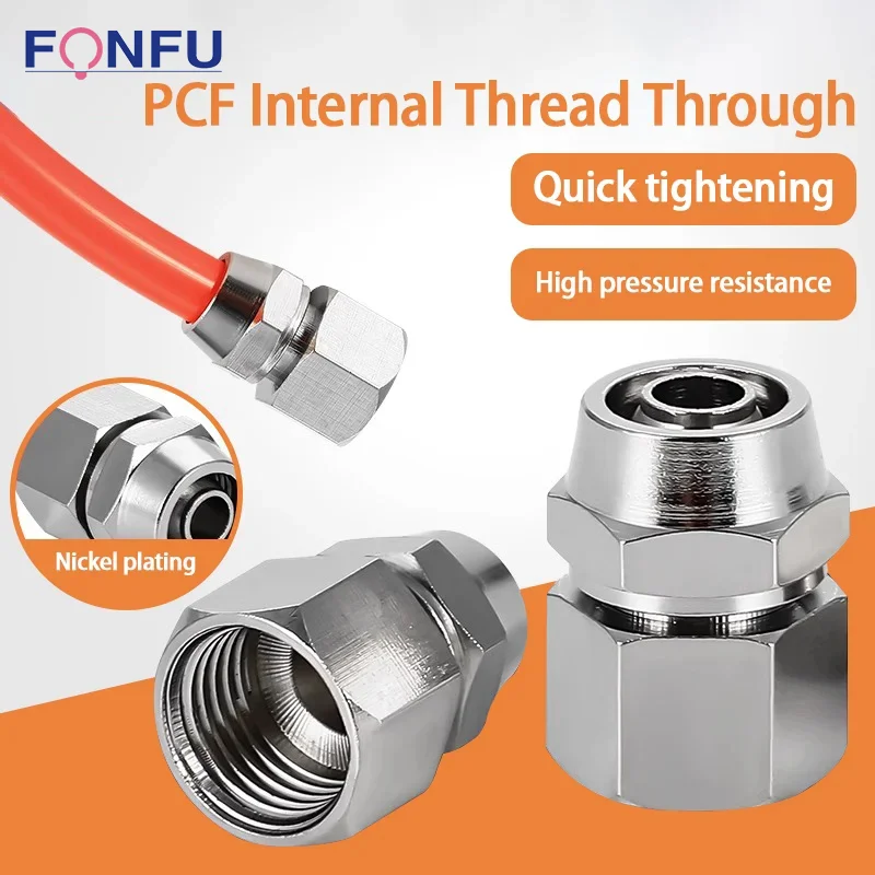 

KPCF Coper 10pcs 1/8" 1/4" 3/8" 1/2" BSP Female Pneumatic Fittings Release Air Fitting Push In Quick Connector OD 4 6 8 10 12MM