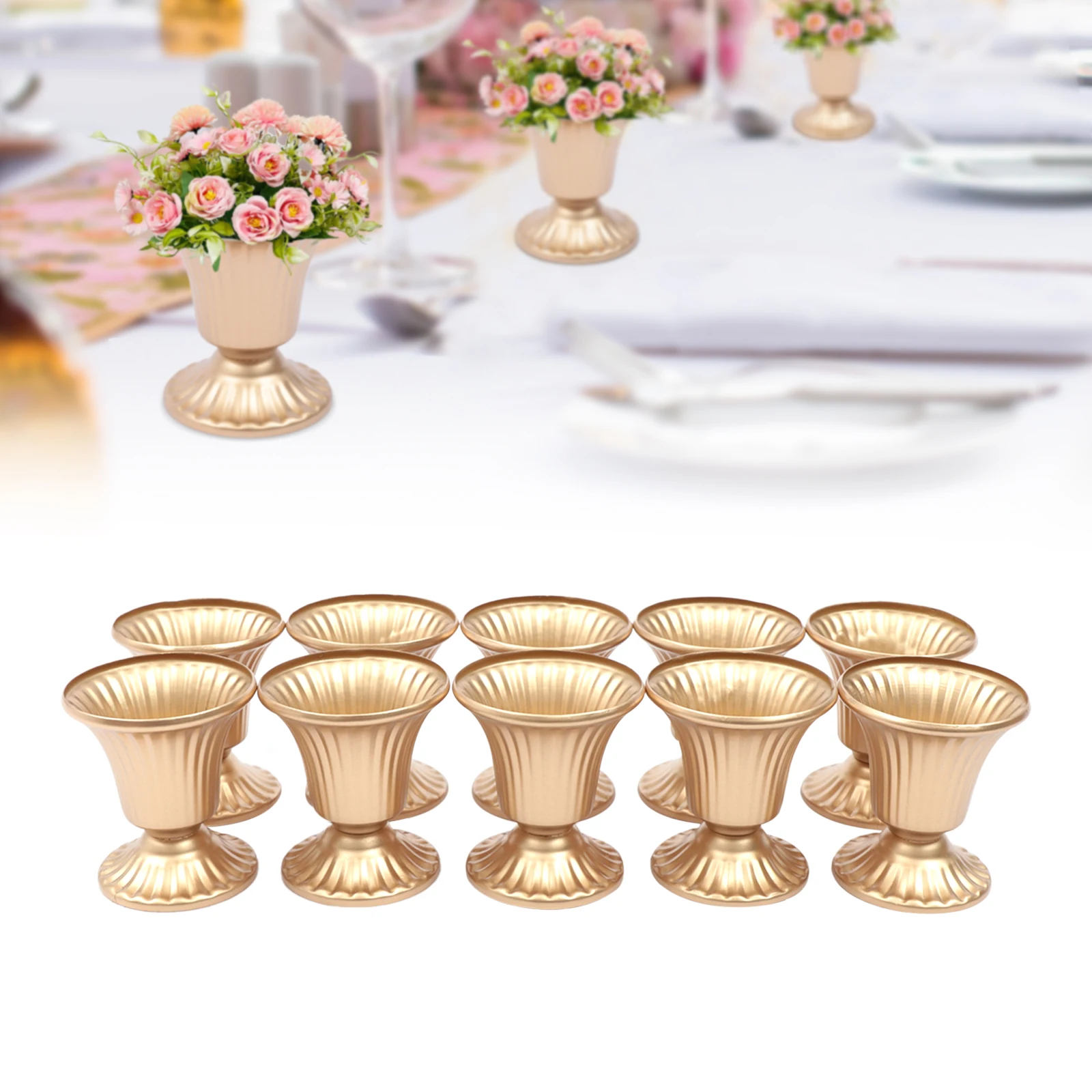 

Pcs of 10 Mini Sized Metal Wedding Centerpieces Vase for Wedding Party Decoration