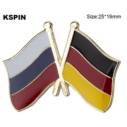 Russia & Germany Friendship Flag Badge Flag Brooch National Flag Lapel Pin International Travel Pins