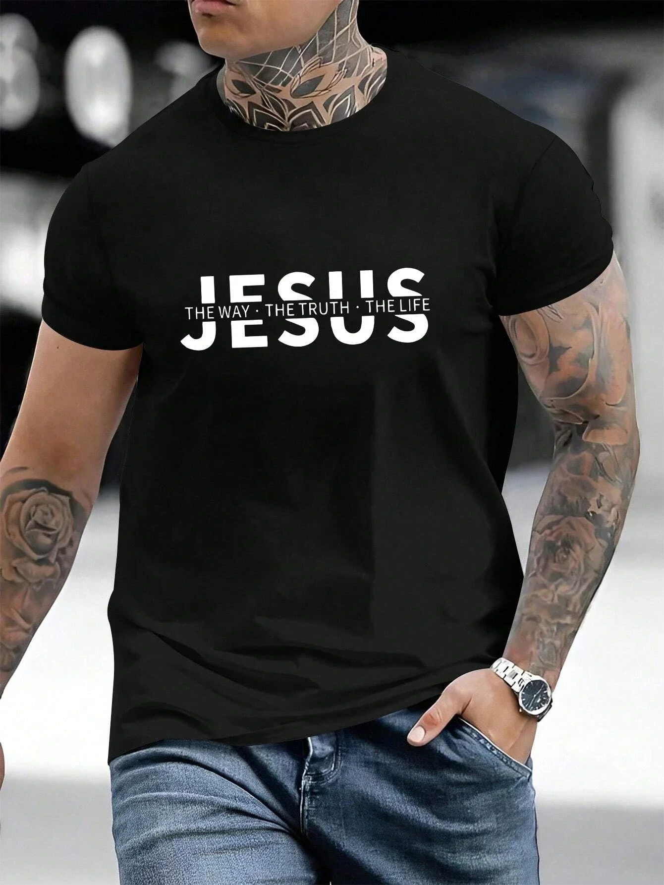 

Summer fashion Jesus men's T-shirt casual soft short-sleeved new high-quality printed T-shirt top