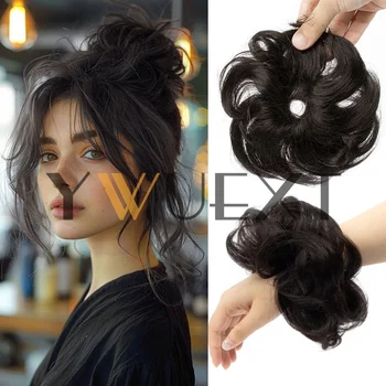 Curly Human Hair Bun Extension 1