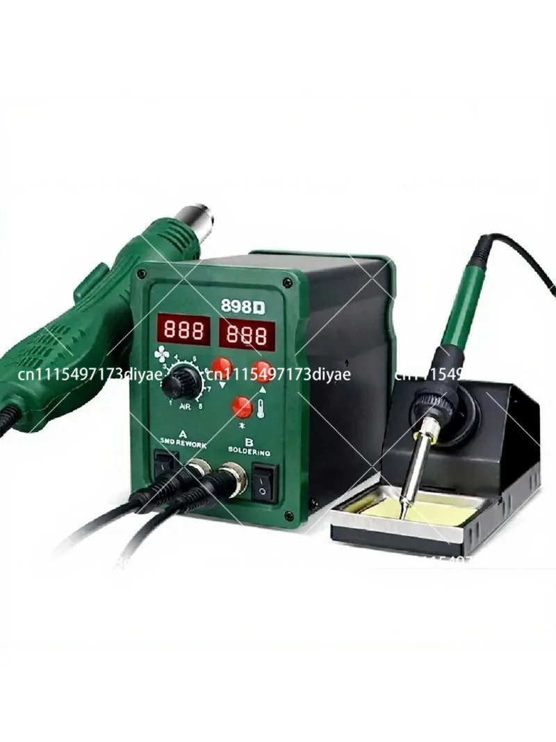 858D 898D High Power Hot Air Gun Soldering Iron Set 2-in-1 Dual Purpose Welding Rework Station