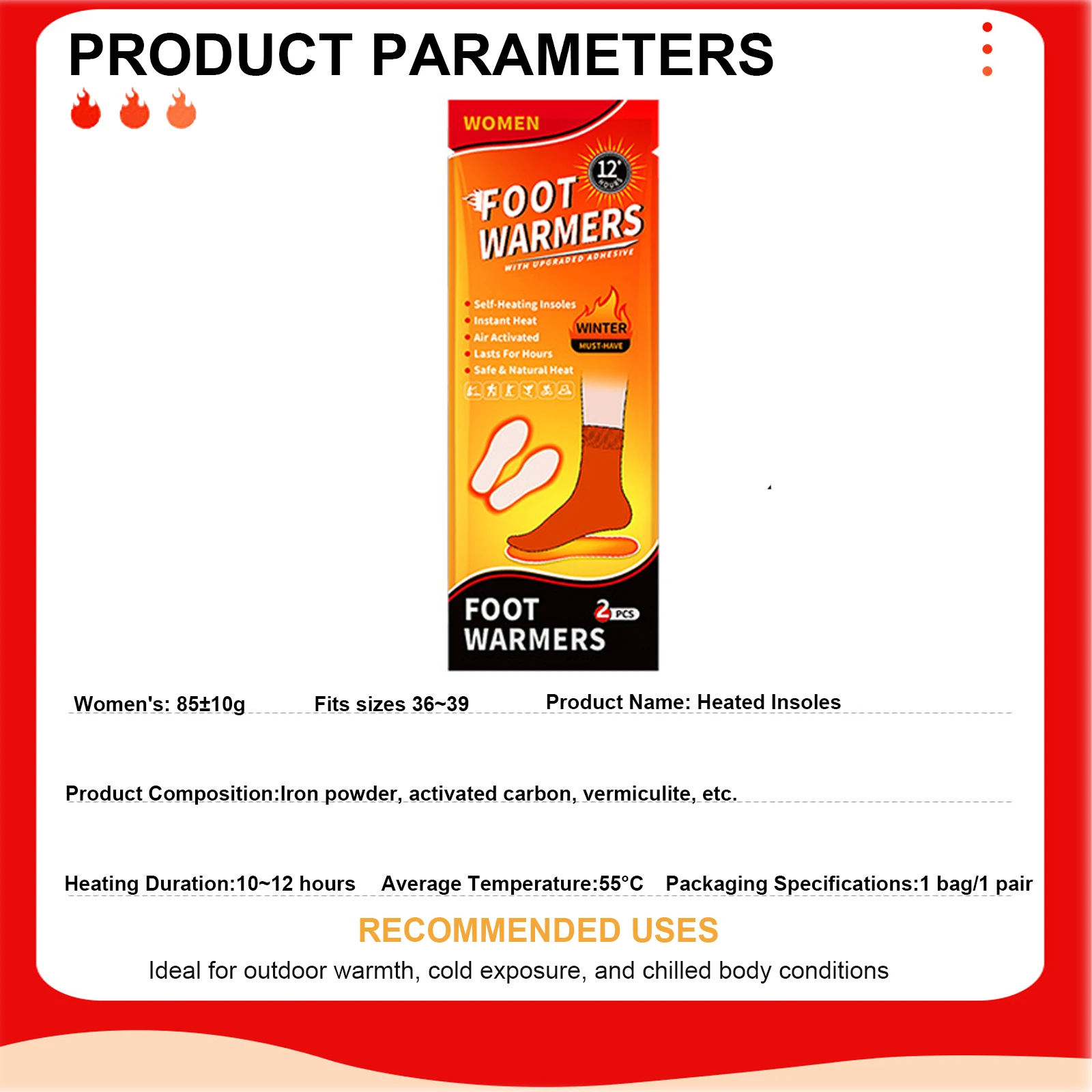 10 أزواج نعل تدفئة القدم المستمر الحرارة ساخنة النعال تدفئة الهواء المنشط تدفئة للصيد والرياضة في الهواء الطلق #6