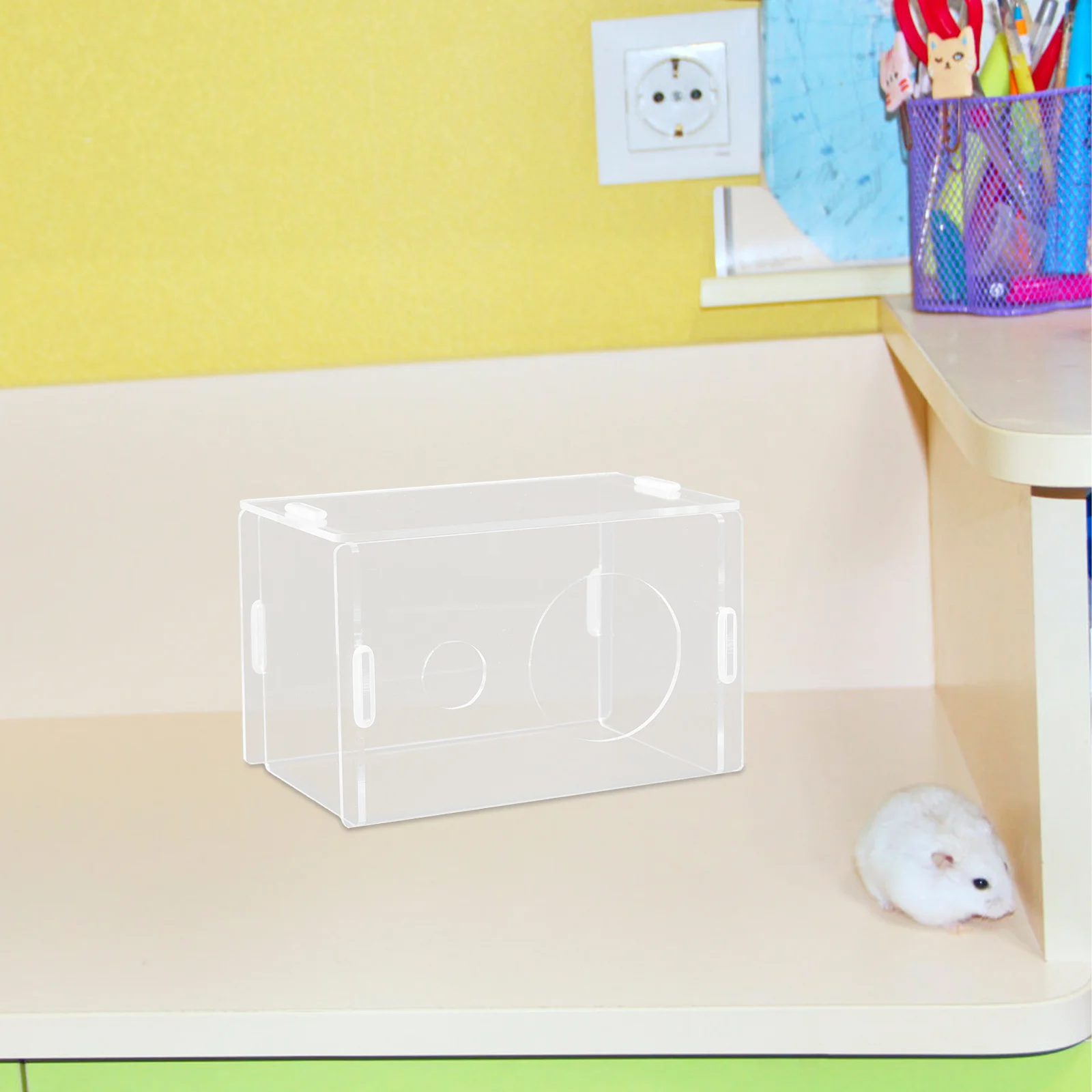 

Transparent Hamster Hideaway Comfortable Safe Small Animal Hideout Indoor Relaxation Activity House Guinea Pig House
