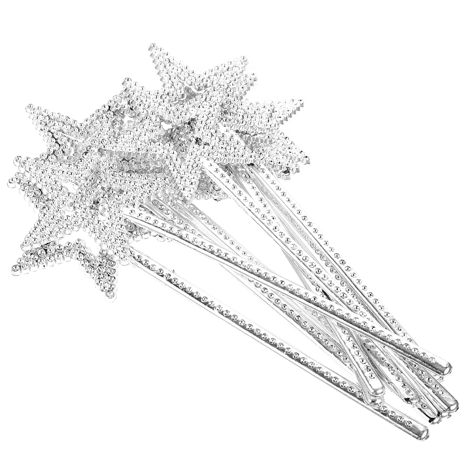 12 Uds. Palos de hadas de estrellas de plástico seguros para varitas de estrellas para cumpleaños, Halloween, accesorios para disfraces de fiesta de boda