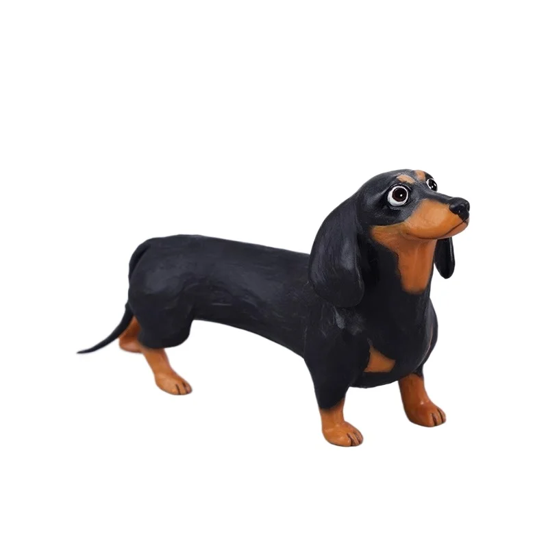 

Clay dachshund dog model figure, simulated cute puppy doll handmade ornament gift