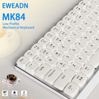 EWEADN MK84 Low Profile Gaming Mechanical Keyboard silent Wireless Bluetooth 3mode Portable Slim Keyboard aluminum alloy panel