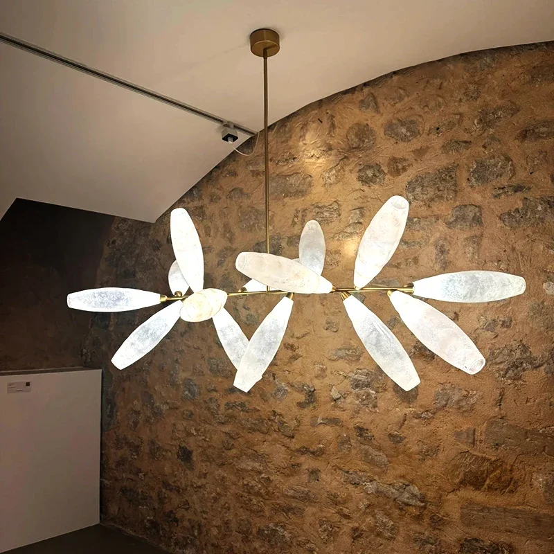 

Modern Style Minimalist Living Room Grape Flower Glass Chandelier lustre Study Room Artistic decoration Ceiling luminaire Light