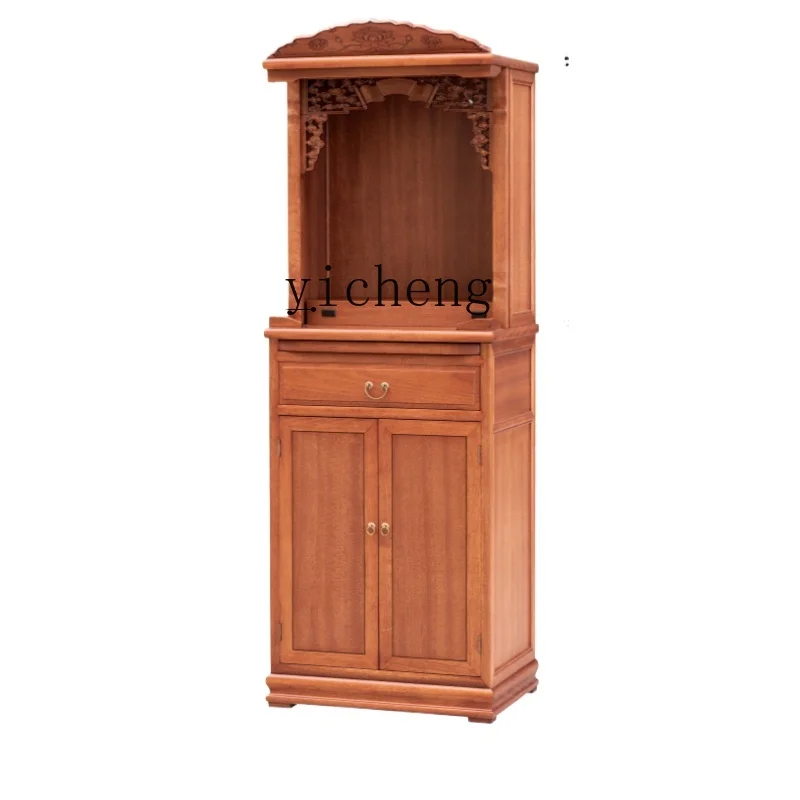 

Tqh God of Wealth Cabinet Solid Wood Buddha Shrine Guanyin Home Worship Cabinet Shrine Modern Altar Cabinet