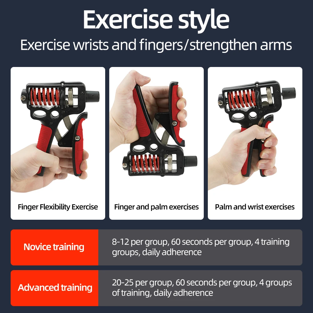 5-120kg Adjustable Heavy Hand Grip Strengthener Finger Expander Arm Wrist Forearm Trainers Fitness Steel Spring Gripper Exercise