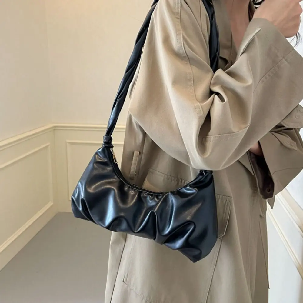 

Повседневная сумка через плечо Sweet Cloud, элегантная сумка в корейском стиле, сумка для подмышек, дизайн меньшинства, однотонная сумка для пельменей, портативная