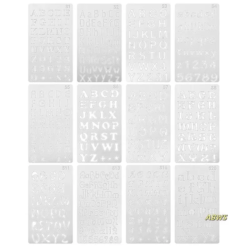 

36 Pcs Alphabet Stencils Reusable Letter Painting Stencils Plastic DIY Drawing Spraying Scale Templates