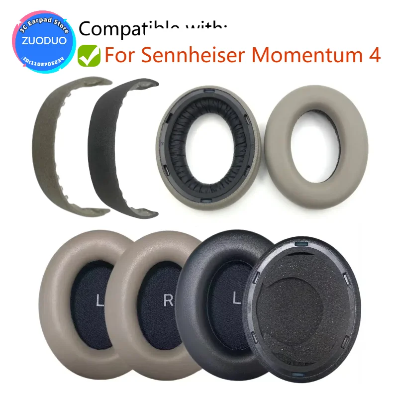 

Replacement Ear pads for Sennheiser Momentum 4 Headphones Memory Foam Ear Cushions High Quality Earpads Leather case Earmuff