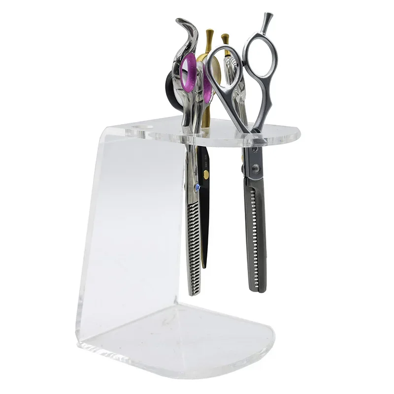 Transparent Acrylic Scissors Shelf Scissors Socket Hair Salon Desktop Scissors Display Stand Hairdressing Storage Tool Rack