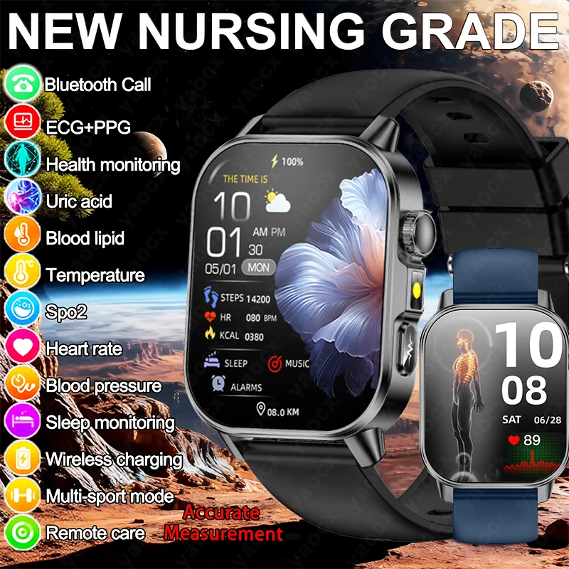 

Body Composition analysis Monitoring Smart Watch Men ECG Heart Rate Blood pressure Uric Acid Health Tracker Smartwatches 2026New