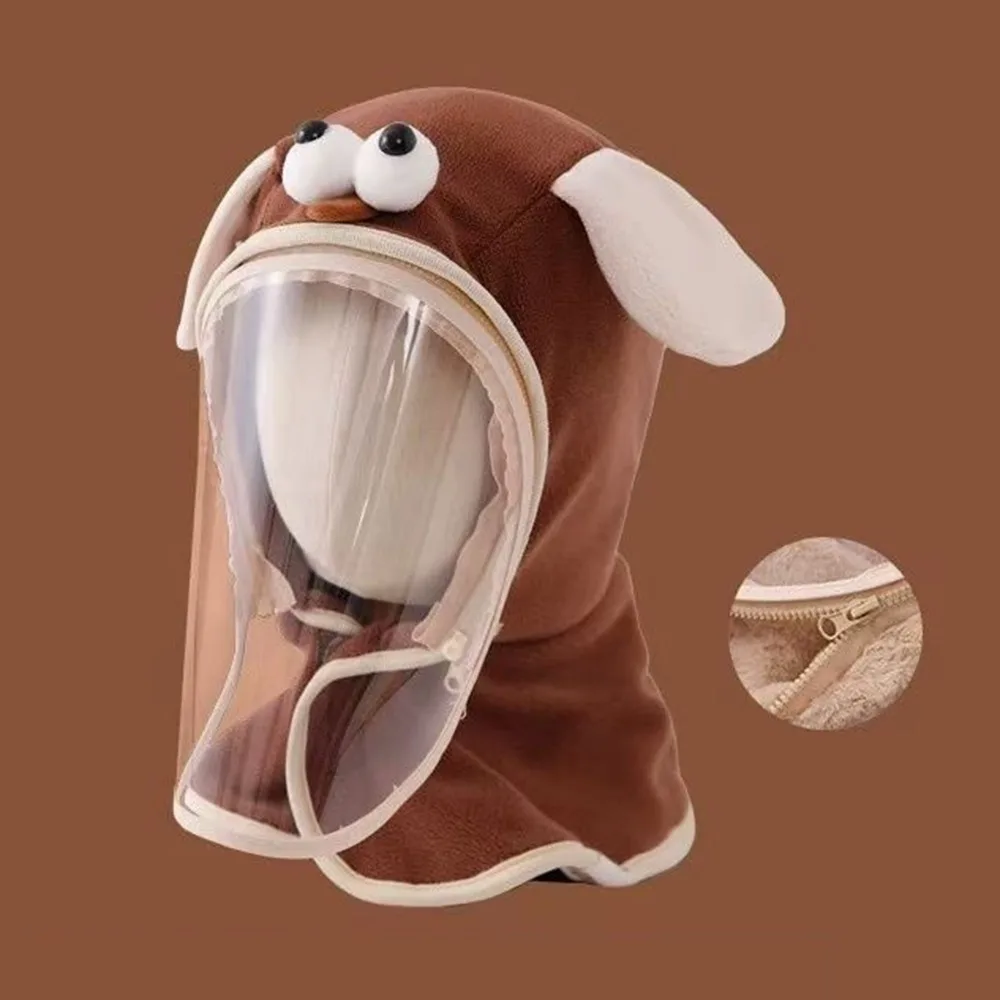 

Unisex Cartoon Winter Hat Adjustable Windproof Detachable Face Mask Cold Protection Hat