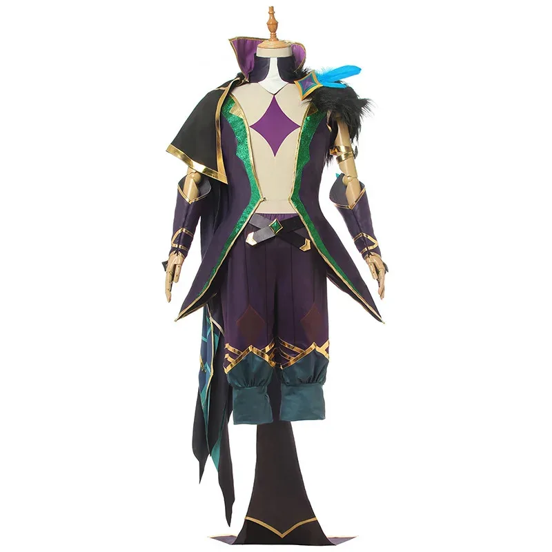 Сиси 2233Game LOL Star Guardian Rakan Косплей Костюм Топ Брюки Плащ Мужская Униформа Обувь Чехол Костюм