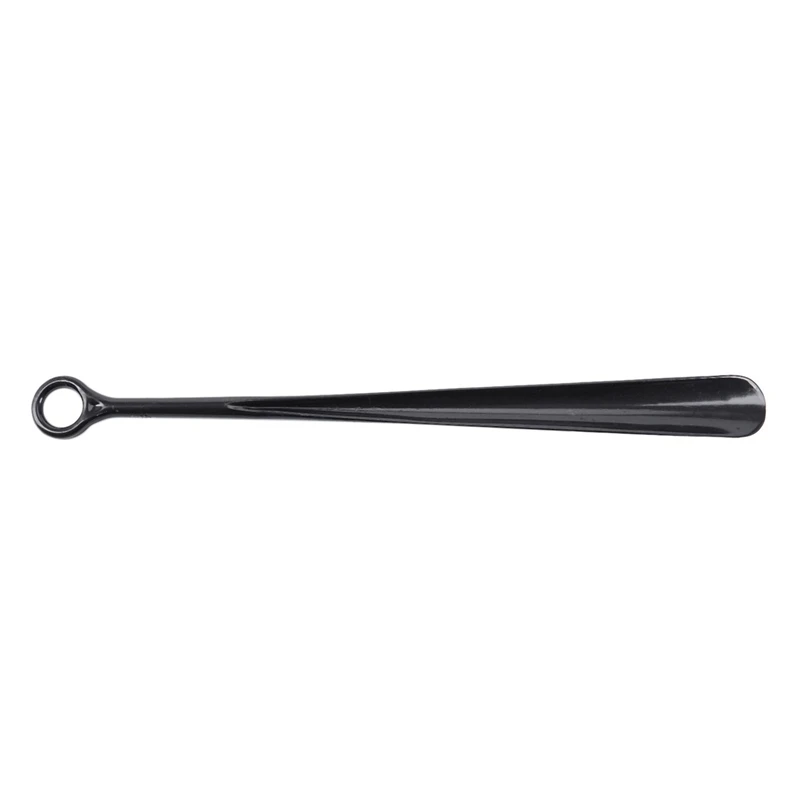 2X 18.5Inch Plastic Extra Long Handle Shoe Horn Shoehorn Flexible Easy Sturdy Slip Aid, Black