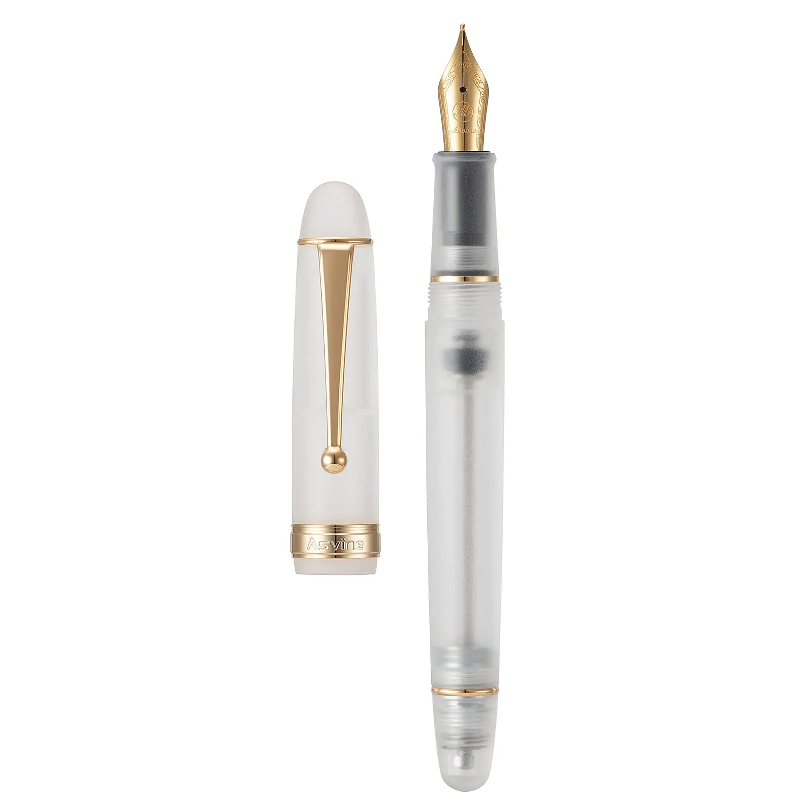 

Asvine V126 Vacuum Filling Medium Fountain Pen , Business Transparent Brown Acrylic, Large Capacity, Comes with Gift Box