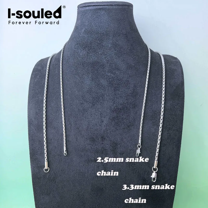 2.5mm/3.3mm pure titanium snake chain necklace, simple and fashionable, lightweight