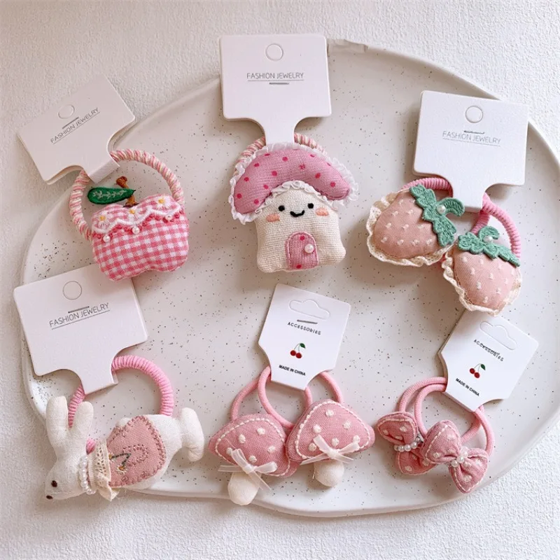 

Розовые заколки для волос, заколки для волос, детская челка, боковой зажим, милый мультяшный гриб для девочек, веревка для волос, резинка, детская эластичная повязка для волос